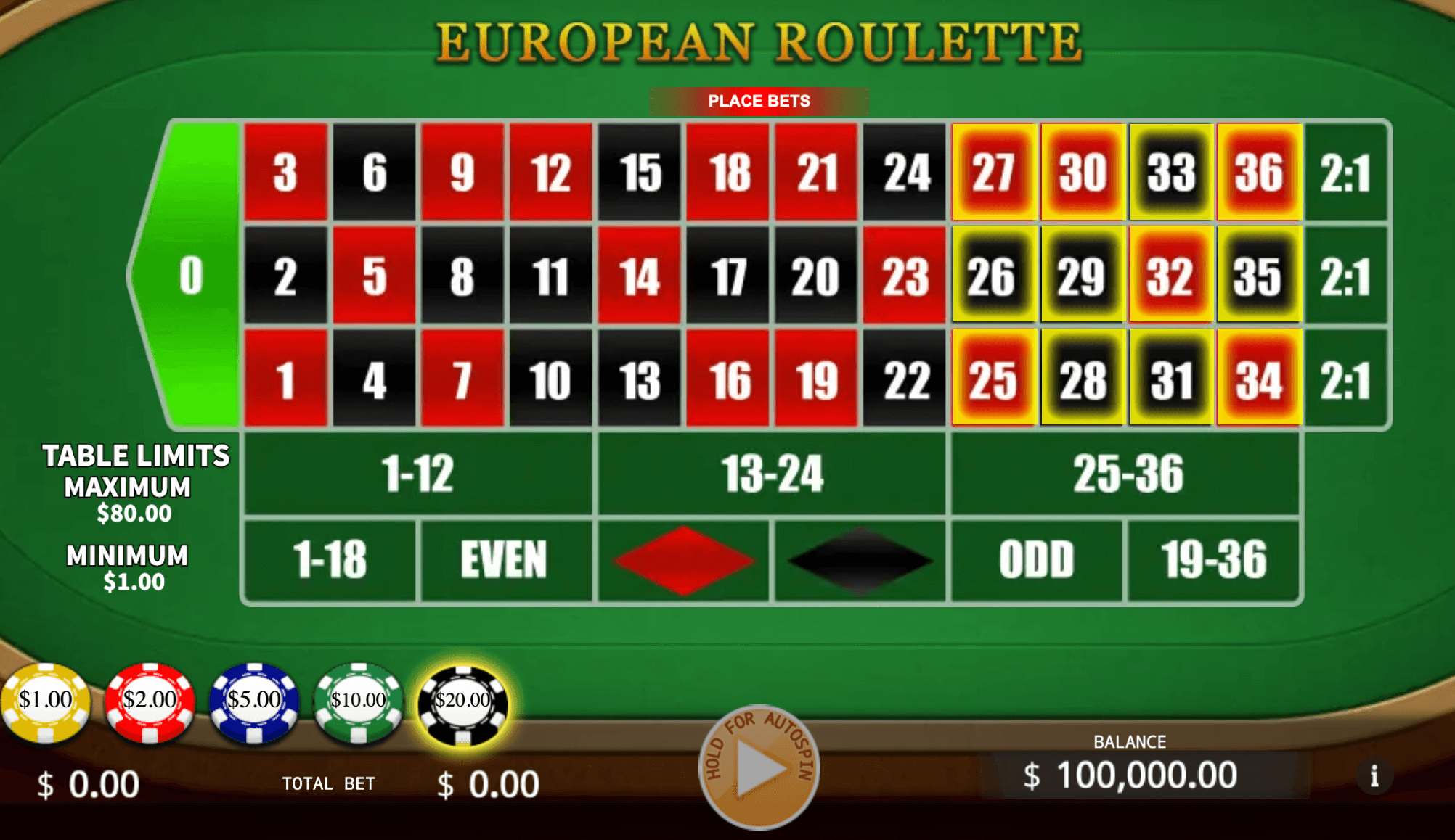 European Roulette KA Gaming slotxo game